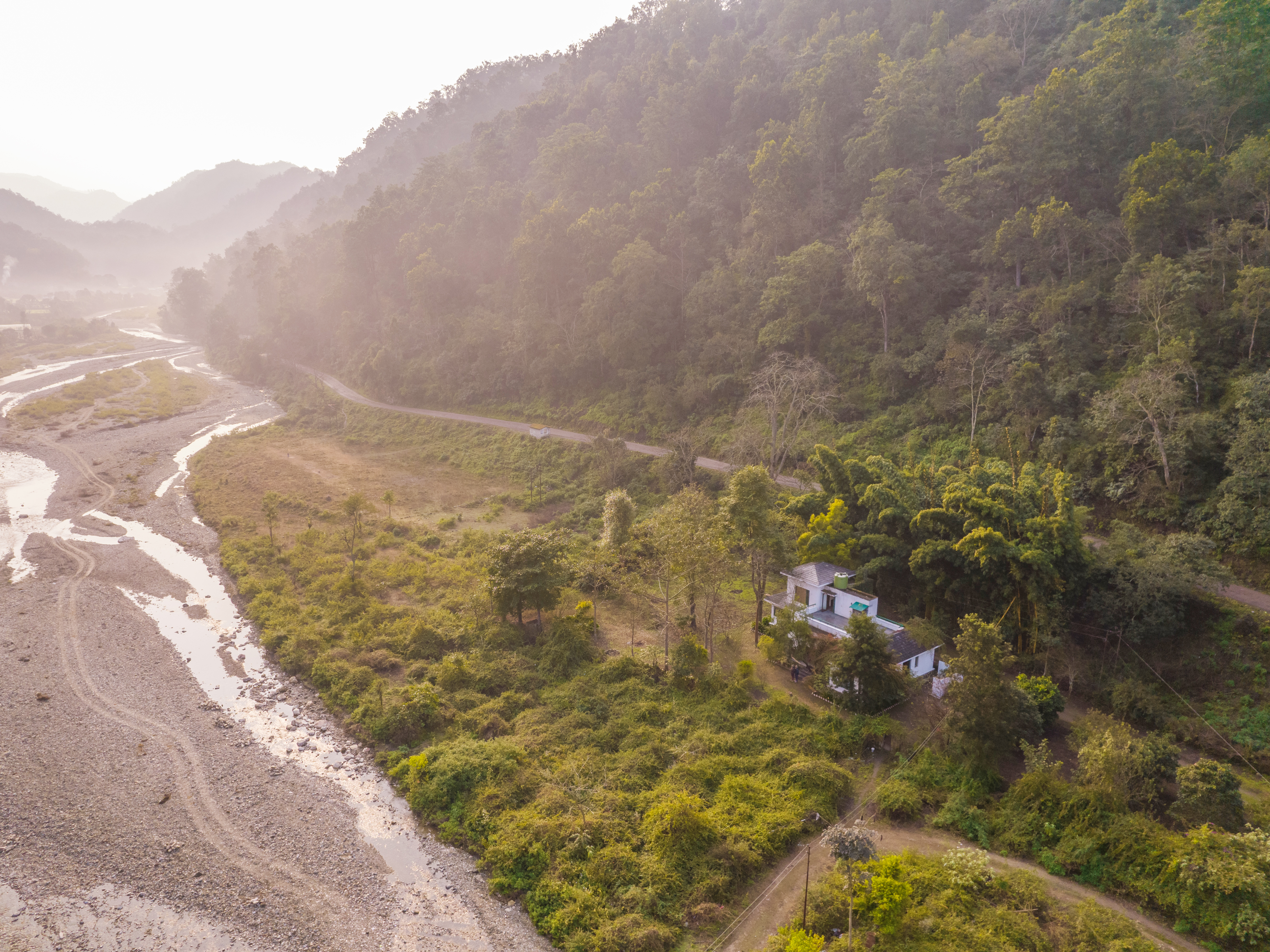 Aerial view — river and jungle